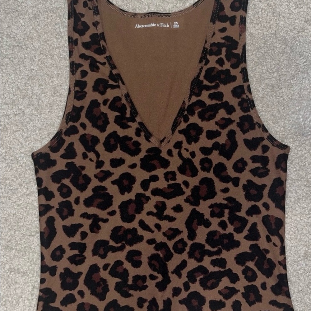 Abercrombie & Fitch Brown Leopard Tank Top